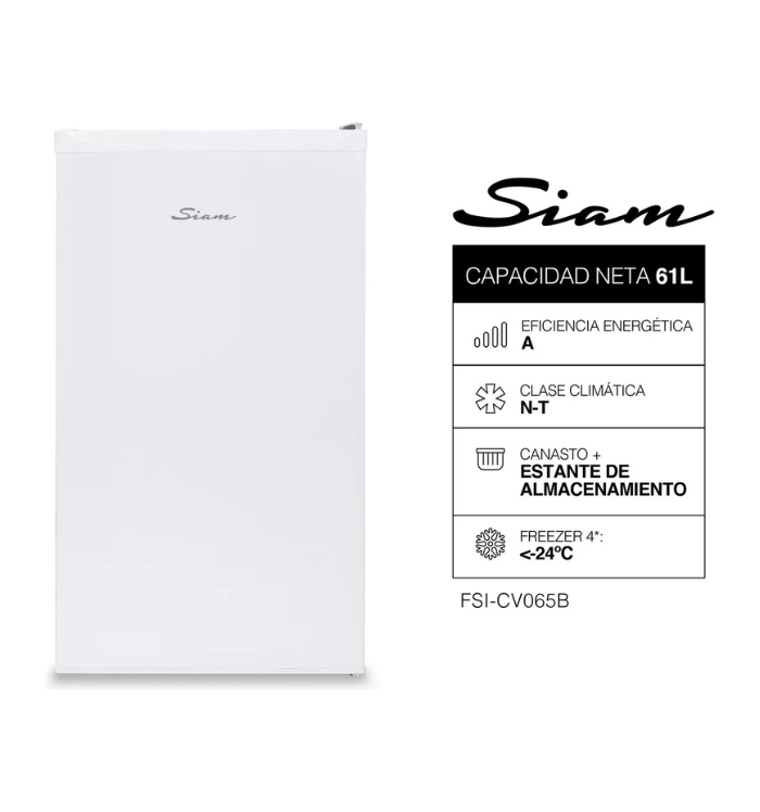 Freezer Vertical Siam Fsi-cv065b 65 Litros Blanco