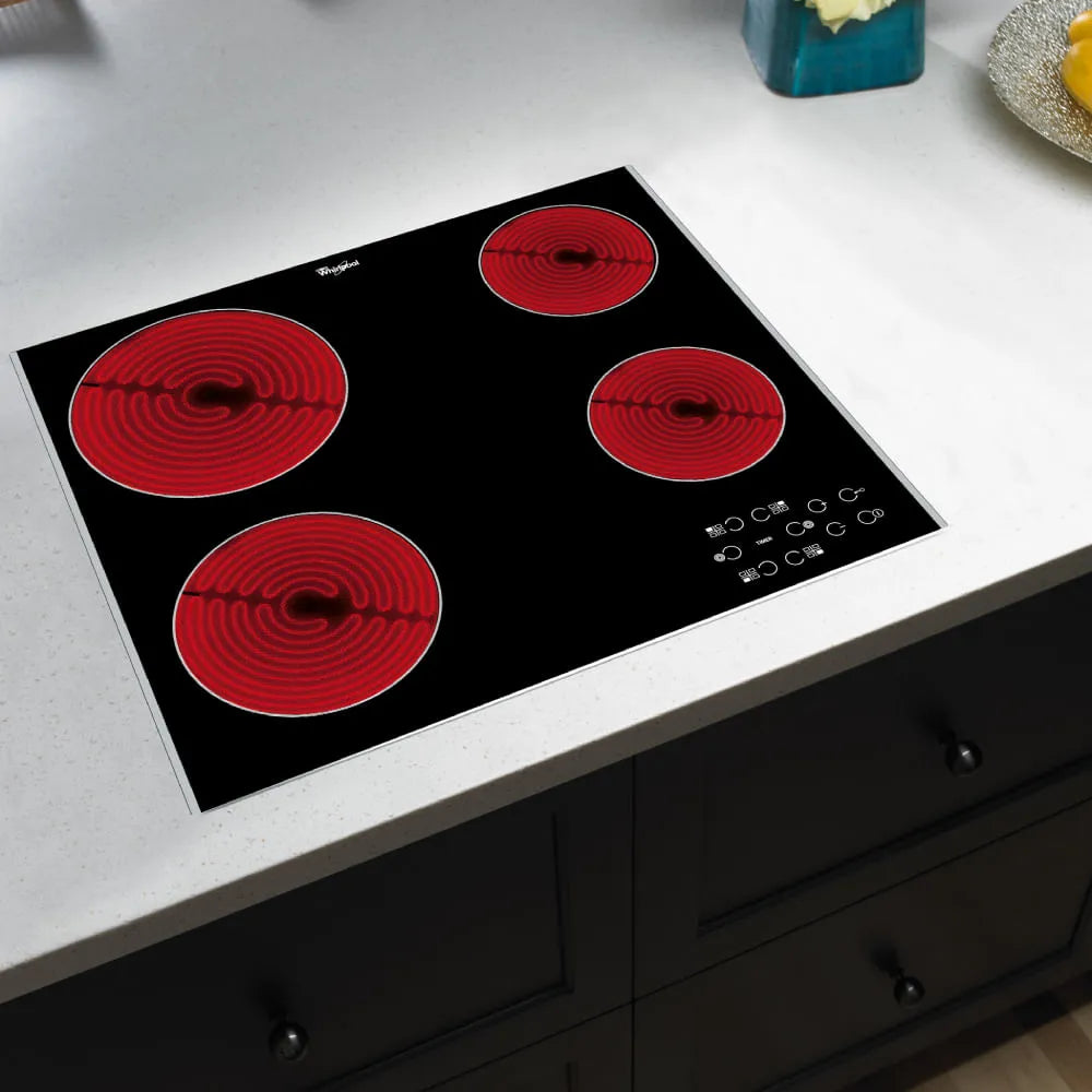 Anafe Whirlpool Eléctrico Vitroceramico Negro 60 cm