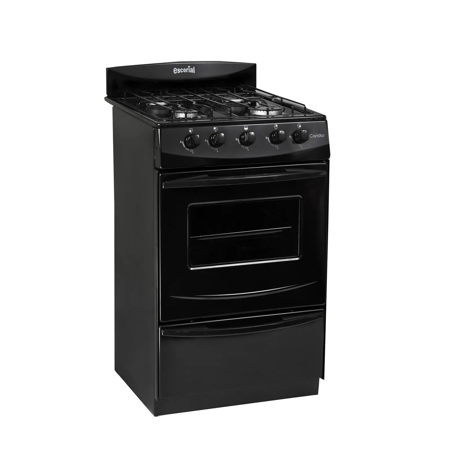 Cocina Escorial Candor 51 cm gas natural negra