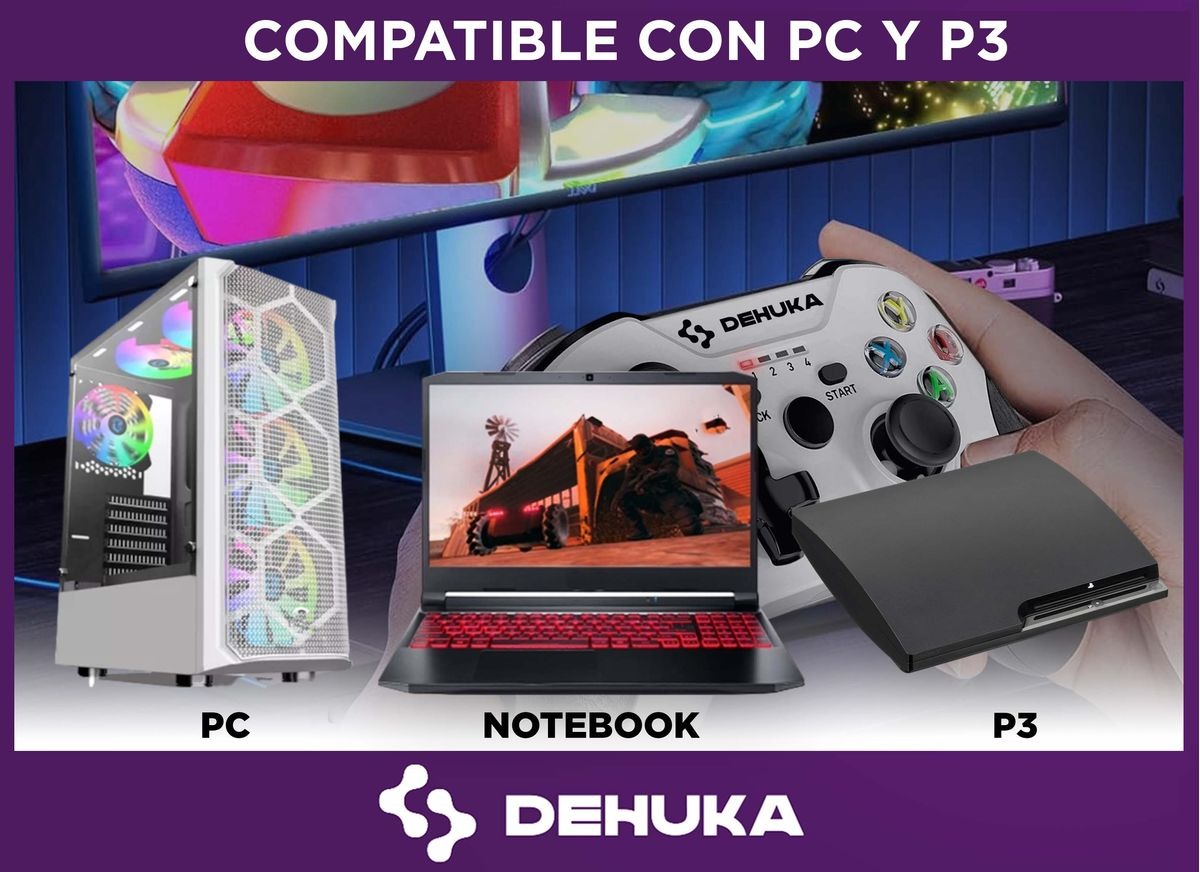 Joystick Compatible Con PC y PS3 Inalámbrico Dehuka