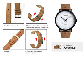 Reloj de Diseño Analógico Gadnic Hades Malla de Cuero