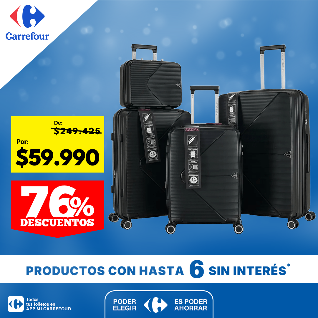 Set De 4 Valijas Rígidas Agarrate Catalina Beauty Tsa G360