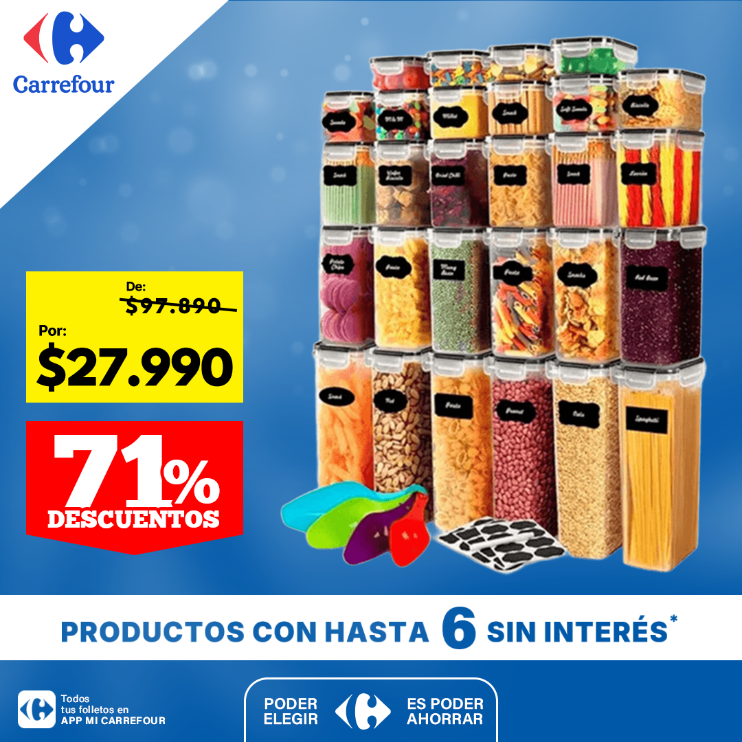 Kit x28 Contenedores Herméticos de Almacenamiento