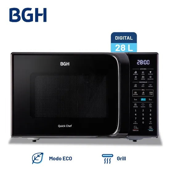 Microondas BGH 28l Grill b228dn20 negro