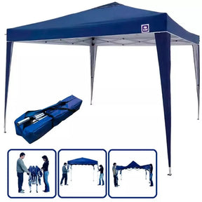 Gazebo 3x3 Broksol Acero Y Rafia Liviano Azul