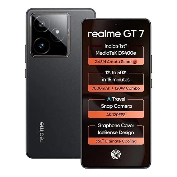 Chipset Realme GT 7 (azul, 12GB+512GB) MediaTek Dimensity 9400e versión global.