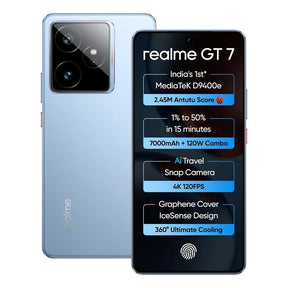 Chipset Realme GT 7 (azul, 12GB+512GB) MediaTek Dimensity 9400e versión global.