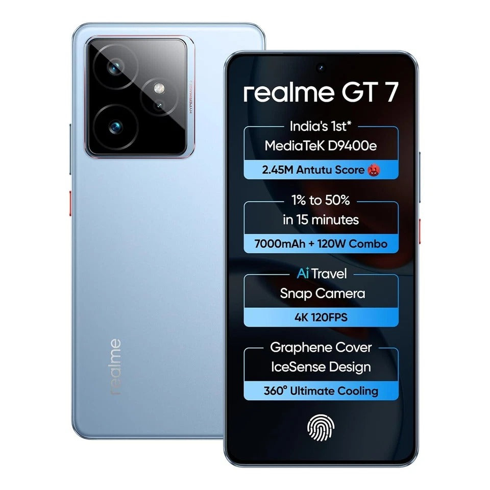 Chipset Realme GT 7 (azul, 12GB+512GB) MediaTek Dimensity 9400e versión global.